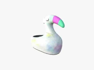 Slippers C10 Colored Flamingo - Costume Character Design Low-poly 3D model