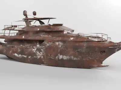 Shredded Scrap Yacht Low-poly 3D model
