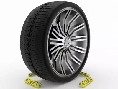ORTAS CAR WHEEL RIM 86 GAME READY WHEEL RIM TIRE 3D model