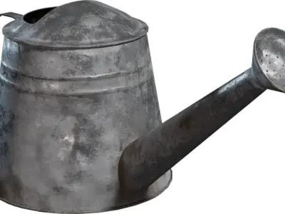 Metal Watering Can Realistic Garden and Outdoor Props Low-poly 3D model