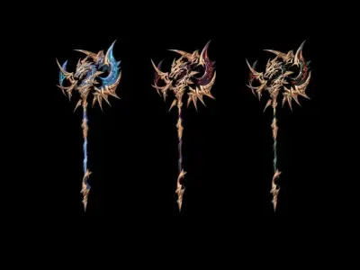Fantasy Axes Collection 3D Model Pack
