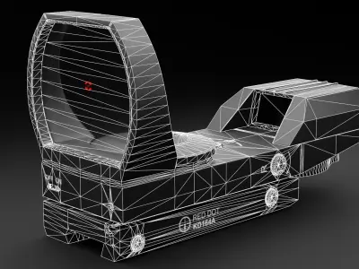 Red Dot Scope Low-poly 3D model