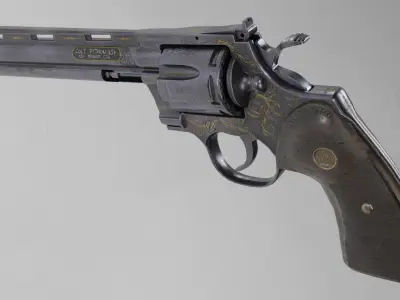Colt Python - Engraved Low-poly 3D model