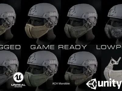 Helmet tactical gear 2 3D Model Pack