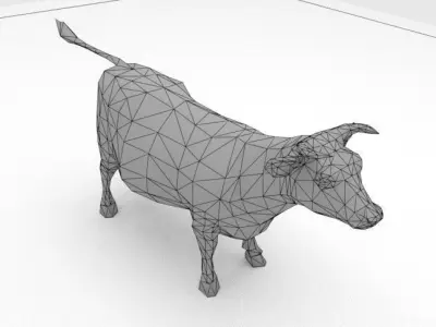 Cow Animal low poly Low-poly 3D model