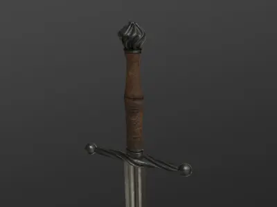 Realistic Medieval Sword Free low-poly 3D model