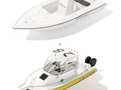 Motorboat Speedboat Fleet collection 3D model