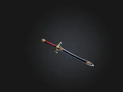 Custom Ceremonial Sword Low-poly 3D model