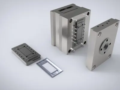 Switch-cover-Mold metal door lock and two other parts 3D model
