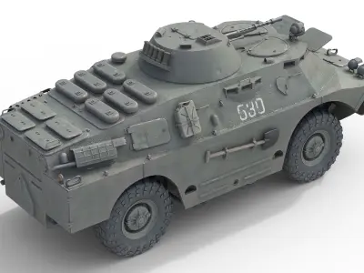 BRDM 2 Amphibious Armoured Scout Car Low-poly 3D model