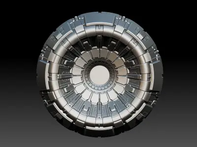 Sci-fi spaceship fighter jet engine flame nozzle 3D model  2 3D model