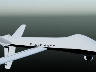 Drone Low-poly 3D model 2