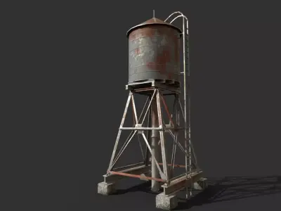 Water Tank Model Low-poly 3D model