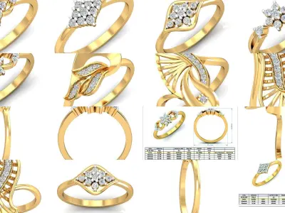 3DM-STL-RENDERS 40 RING FILES 3D Model Pack