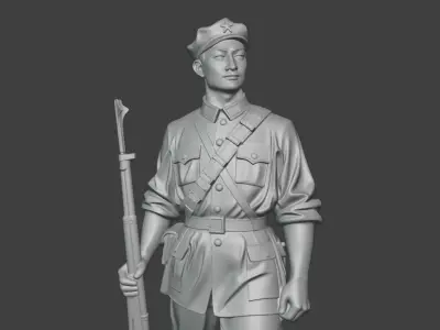 Military sculpture warrior  military battle war hero  soldier 3D print model 7