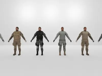 Soldier Low-poly 3D model Low-poly 3D model purchase