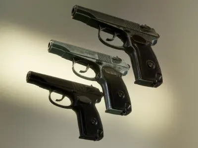 PM Makarov pistol Low-poly 3D model