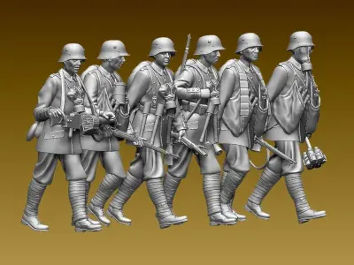 German soldiers ww1 3D print model