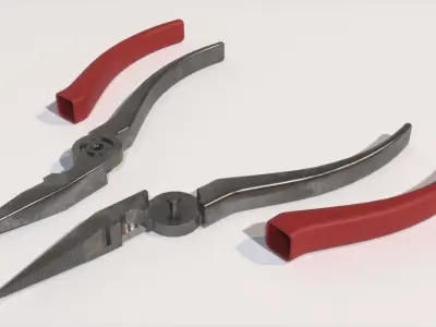 Needle Nose Plier Low-poly 3D model