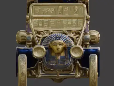 Ancient Egyptian Pharaoh Brass Era Car 3D Model Low-poly 3D model
