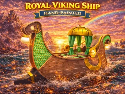 Royal Viking Ship Low-poly 3D model