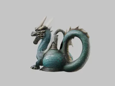 Mdeieval Dragon Iron Decoration Mug Low-poly 3D model