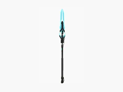 SciFi War Spear A01 Black Blue - Character Design Fashion Low-poly 3D model