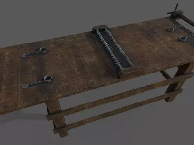 Torture Table 3D model  Low-poly 3D model