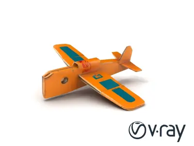Cardboard Airplane Craft Design model pack Low-poly 3D model