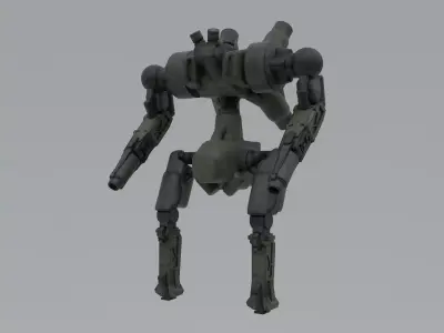 Military Mecha - Prototype 001 Low-poly 3D model