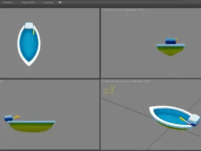 Cartoon Toy Ship - Yacht Low-poly 3D model