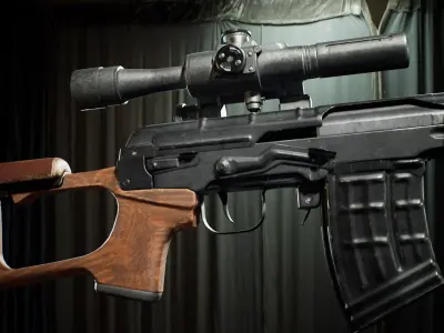 PBR - SVD Dragunov Woodstock - Game-Ready 3D Asset Low-poly 3D model