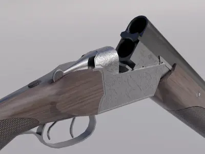 TOZ-34 Vertical Double-barreled shotgun Low-poly 3D model