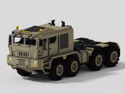 Voxel MZKT Volat Truck 741351 Low-poly 3D model