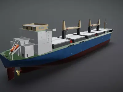 Cargo Ship Low-poly 3D model from CGTrader