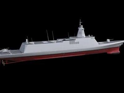 Korean KDDX destroyer DSME 8000 3D model