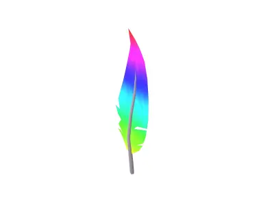 Feathers v1 009 Low-poly 3D model