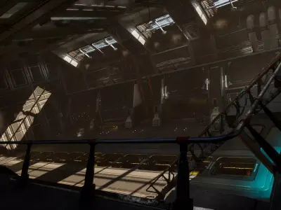 Modular Sci-fi Station Low-poly 3D model
