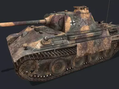 Panther tank Low-poly 3D model