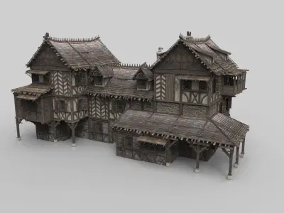 Medieval house fantasy 19 Low-poly 3D model