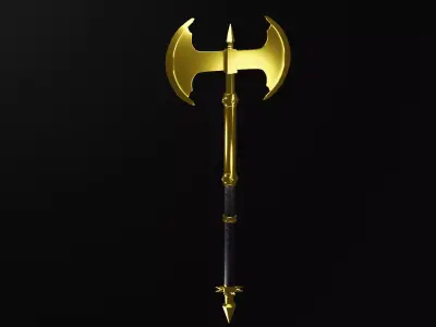 Battle axe - gold edition 3D model