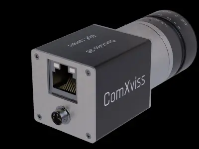 Industrial GigE CCTV camera with C-mount 35 mm lense 3D model 3D model