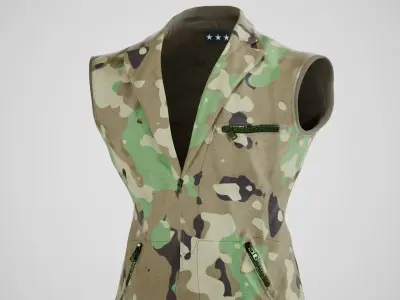 Military Vest  Beret Low-poly 3D model