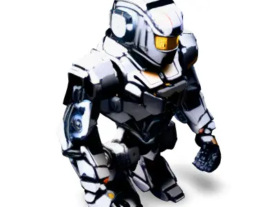 SciFi Heavy Combat Robot Mech Low-poly 3D model