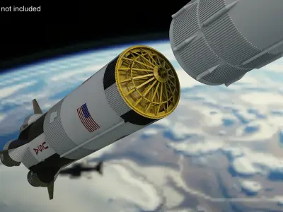 Saturn V Rocket First Stage 3D model