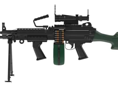 M249 Light Machine Gun 3D model 2