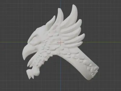 EAGLE RING SCULPTURE BLENDER MODEL Free 3D print model