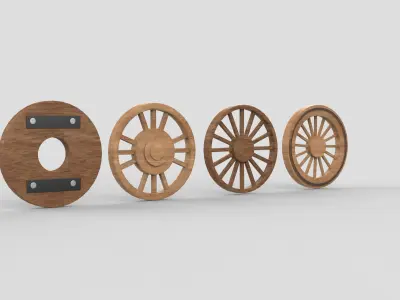 Wooden wheel  3D model