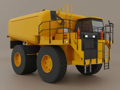 Off-Highway Water Truck - Heavy Vehicle Low-poly 3D model
