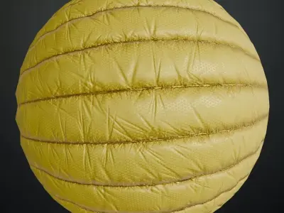 Yellowish Sci Fi Padded Fabric PBR Seamless Texture